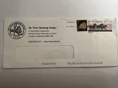 Toy Train Operating Society Business Envelope 9.5 x 4” 2000’s
