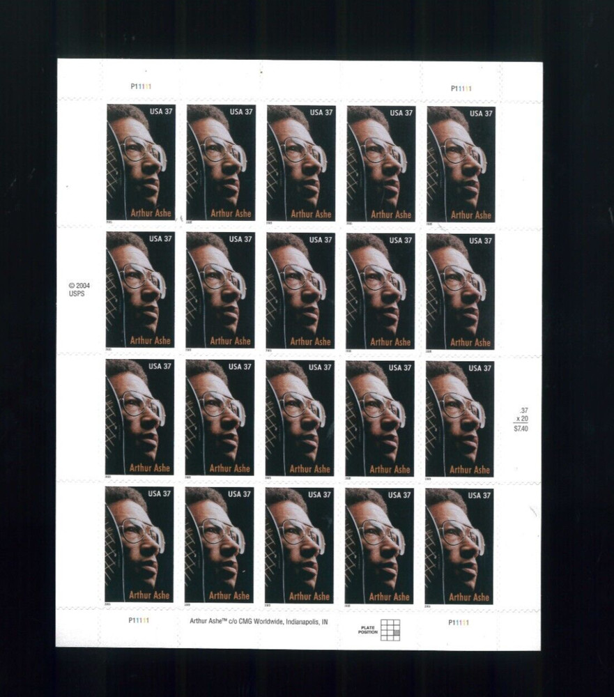 United States 37¢ Tennis Star Arthur Ashe Postage Stamp #3936 MNH Full Sheet