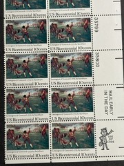 1975 US Scott #1563, 10c Battle of Lexington and Concord Stamps, MNH Block of 16