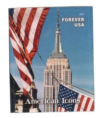 USPS American Icons Flag Empire State Building Single Forever Stamp – MNH (6105)