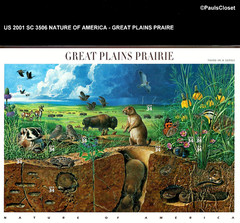 US 2001 SC 3506 NOA GREAT PLAINS PRAIRIE 10/34¢ SELF-AD STAMPS MNH VF