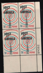 1967 5c Voice of America Block of Four Scott #1329 ST244