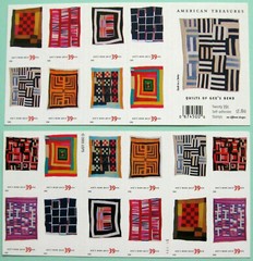 One (1) Booklet of 20 QUILTS OF GEE’S BEND 39¢ US Postage Stamps. Sc # 4089-4098