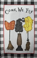 TWO Individual dinner Decoupage Napkins Hocus Pocus Buffalo Plaid “Come We Fly “