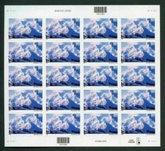 One Full Sheet x 20 of 80¢ Mount MT McKINLEY (Denali) US Stamps. USA Sc # C137