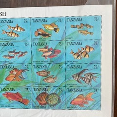 Foreign Stamp Tanzania Ornamental Fish Stamp Sheet