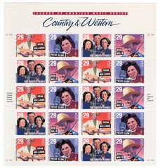 US 1993 SC 2771-2774 29c American Music Series Country & Western Sheet of 20 MNH