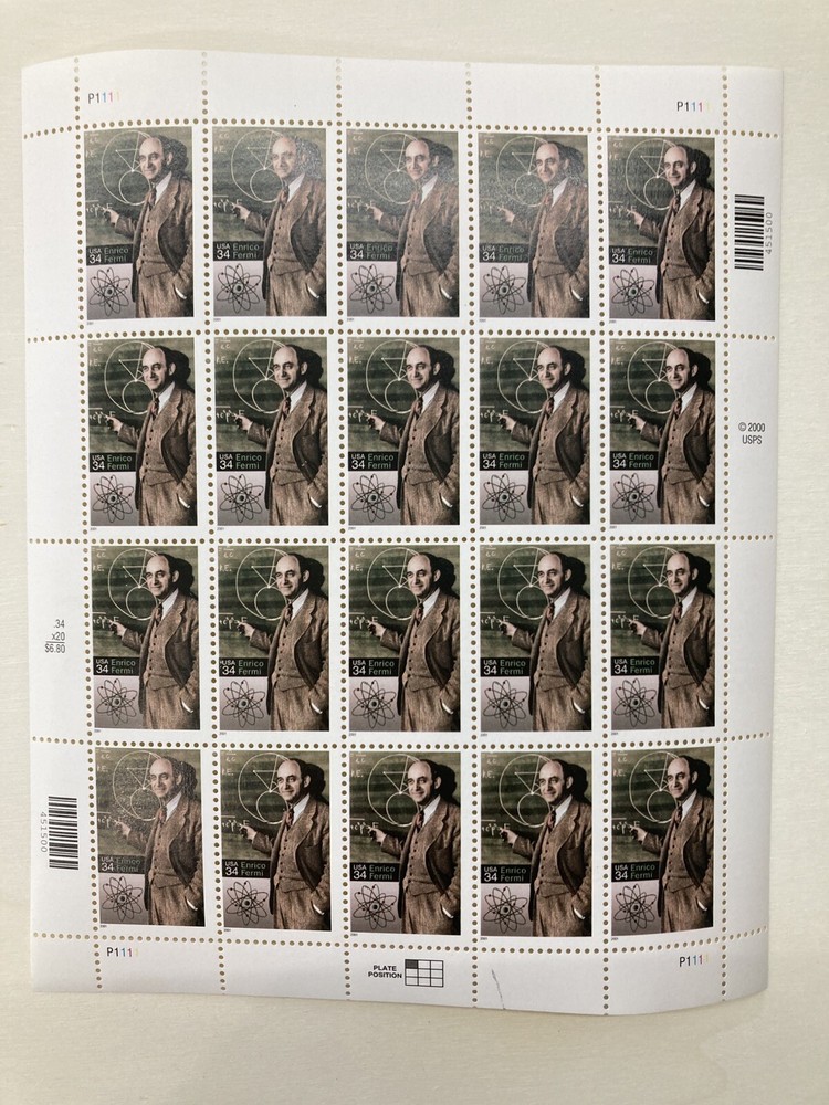 ENRICO FERMI STAMPS 34¢ CENT FACE MNH