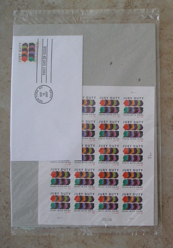 STAMPS FULL SHEET & FDC 41 cent # 4200 Jury Duty 2007 MINT SEALED