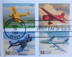 CLASSIC AMERICAN AIRCRAFT First DAY ISSUE Pane of 20 beautiful stamps 1997
