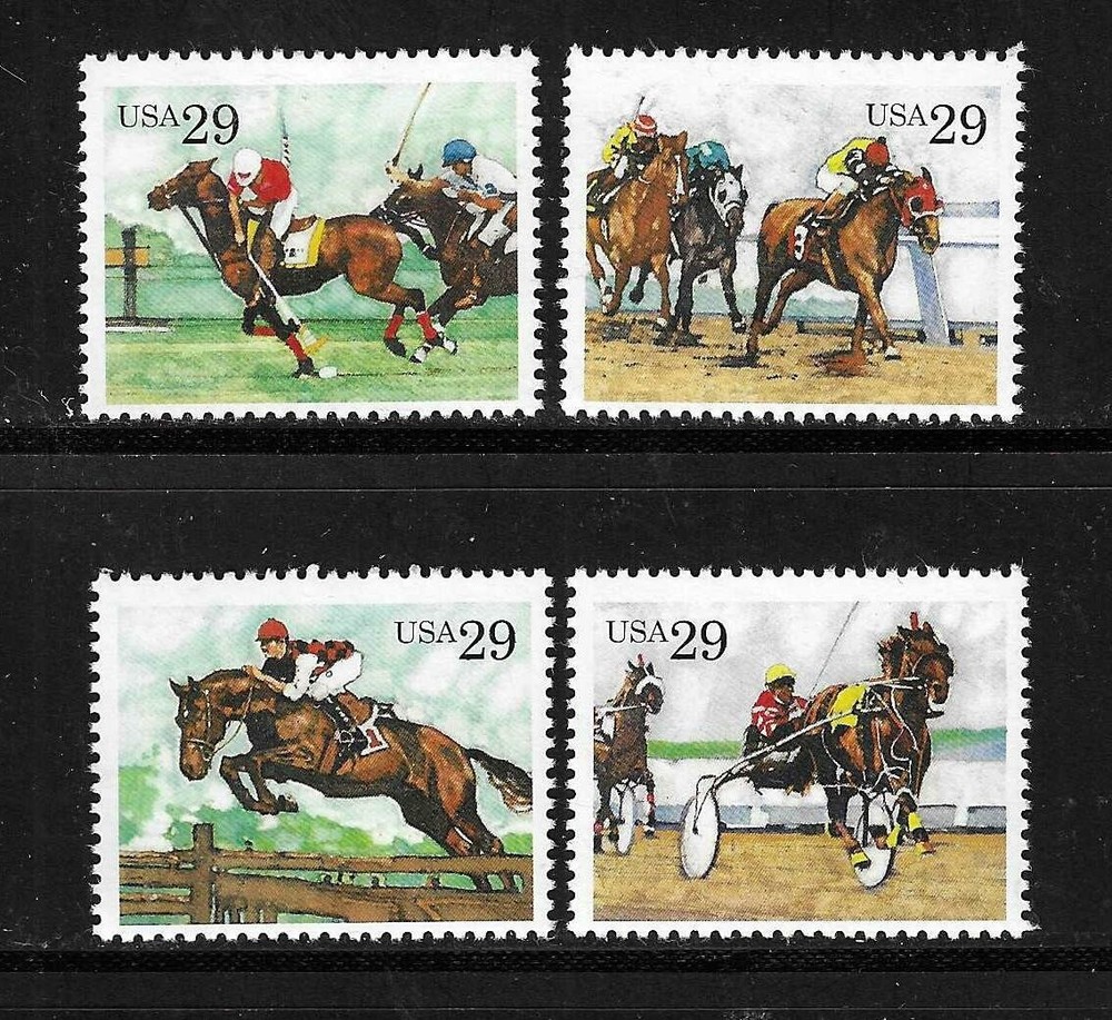 USA SC # 2756-2759 Sporting Horses . MNH