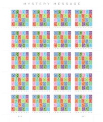 USA 2021 MYSTERY MESSAGE 20 STAMP SHEET FOREVER STAMPS SC 5614 MNH