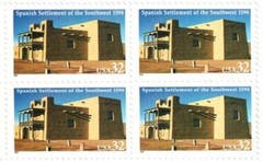 Spanish Settlement –BLOCK OF 4 COLLECTIBLE UNUSED 1998 STAMPS–FREE SHIPPING