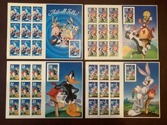 LOONEY TUNES US Postage Stamp Lot 8 Sheets (2 of each design) Bugs Bunny, Daffy