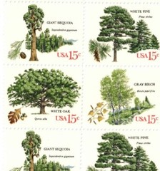 United States 15¢ American Trees Postage Stamp #1764-67 x 100 singles