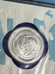 Franklin Mint Cover & Sterling Silver Coin Christmas In Bethlehem 1972