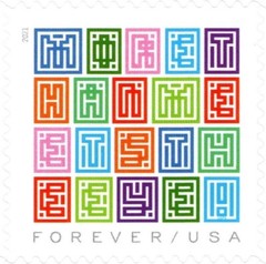 USA 2021 MYSTERY MESSAGE 20 STAMP SHEET FOREVER STAMPS SC 5614 MNH