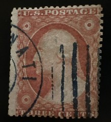 U.S. 1857 3c Washington -Scott #25A With Three Margins -Cv $2000