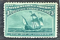 1492-1892 Flag Ship of Columbus 3 Cent Issue Stamp-Vignette Santa Maria-Unused