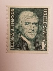 Green 1 Cent Thomas Jefferson US Postage Stamp UNUSED mint