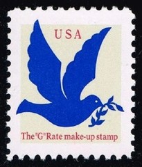 USA 1994 – 3c Dove, «G» Rate, make-up stamp – Scott #2877 – Mint F/VF NH