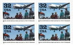 Berlin Airlift–BLOCK OF 4 COLLECTIBLE UNUSED 1998 STAMPS–FREE SHIPPING