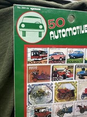 LOT OF 50 AUTOMOBILE STAMPS – CARS FERRARI BENZ PEUGEOT PHANOMOBILE etc