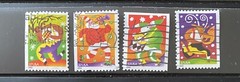 US stamps 37c holiday music makers 2003 #3825-28 Set of 4, off paper booklet