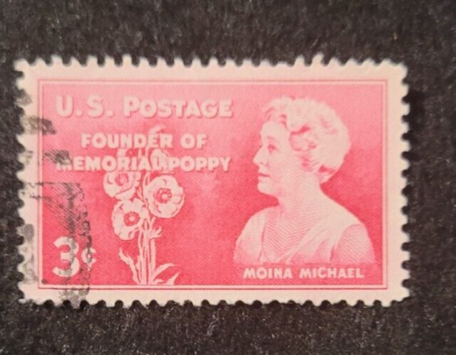 # 977 – 1948 3c Moina Michael We Shall Keep the Faith ~ USA Used Stamp +2 FREE