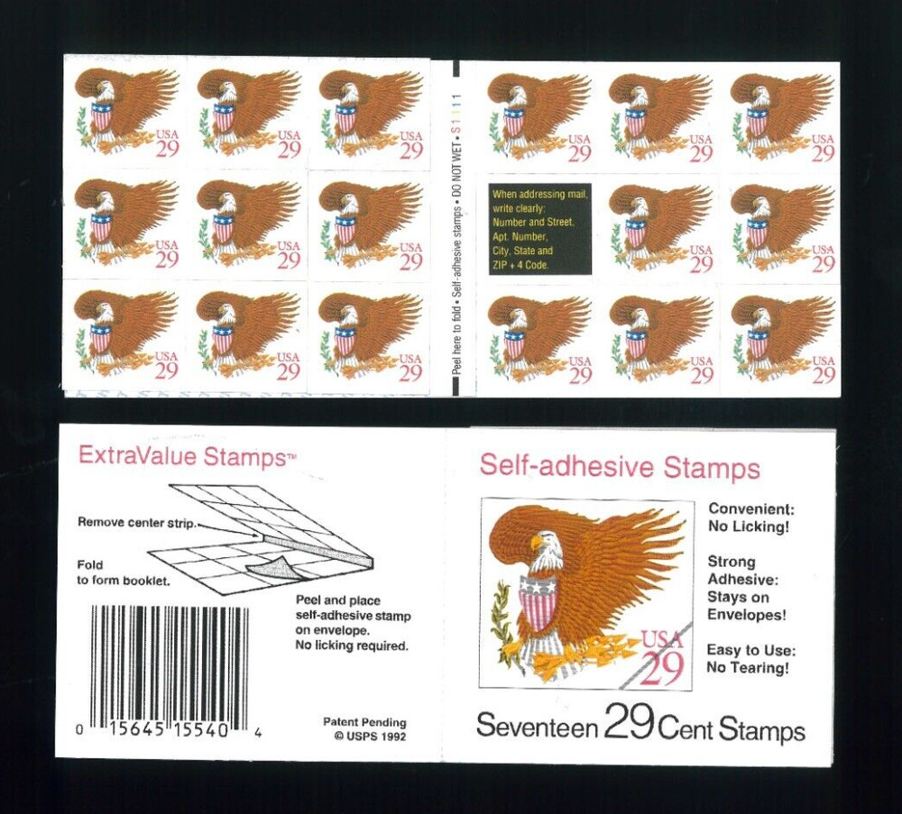 United States 29¢ Red Eagle & Shield Postage Stamp #2597a MNH Full Booklet