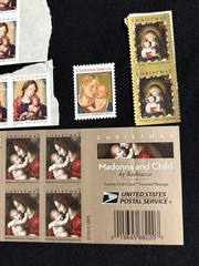 Unused USPS Christmas Stamp Lot Madonna Child Forever 37c 39c 1991-2018 MNH