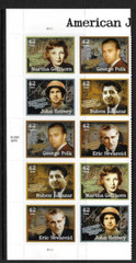 USA SC # 4252a American Journalists , BLK10 Plate number . MNH