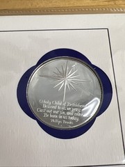 Franklin Mint Cover & Sterling Silver Coin Christmas In Bethlehem 1972