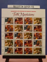 Scott # 3212-15 Folk Music – Legends of American Music (32 cent postage stamps)