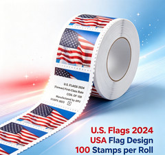 2024 US Flag Self-Adhesive Coil 100 Rolls of 10000 Stamps Mint Never Hinged MNH