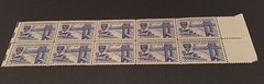 Partial Sheet 3¢ cent Centennial of Engineering Stamps Unused #1012 1952 MNH-OG