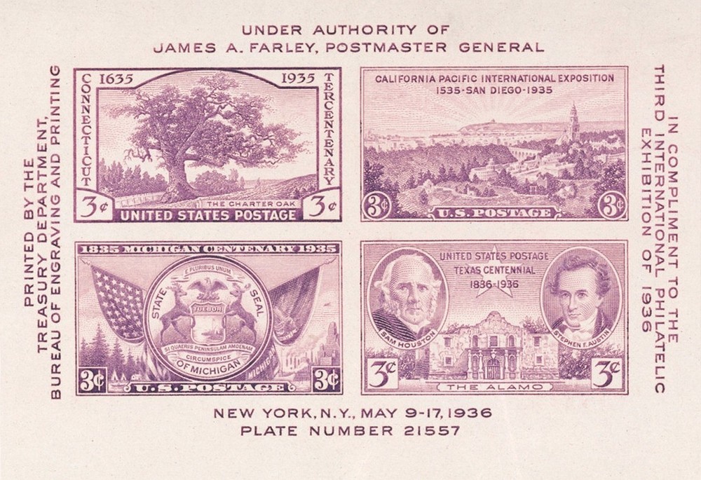US 3¢ Connecticut Texas Michigan California Expo Postage Stamp #778 Pack of 25
