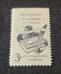 # 1099 – 1957 3¢ Religious Freedom Flushing Remonst Used 1 Stamp + 2 FREE Stamps