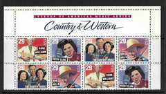 USA SC # 2774a Music Series . Country & Western , BLK8 Plate number . MNH
