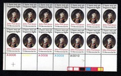 US Stamps – 15¢ John Paul Jones U.S. Bicentennial Numbered Plate Block 14 stamps