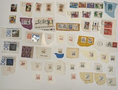 On Paper US Postage Stamp Cut Offs 80s-90s