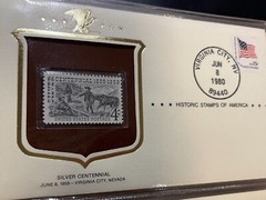 The silver centennial commemorative stamp originally issued June 8,1959