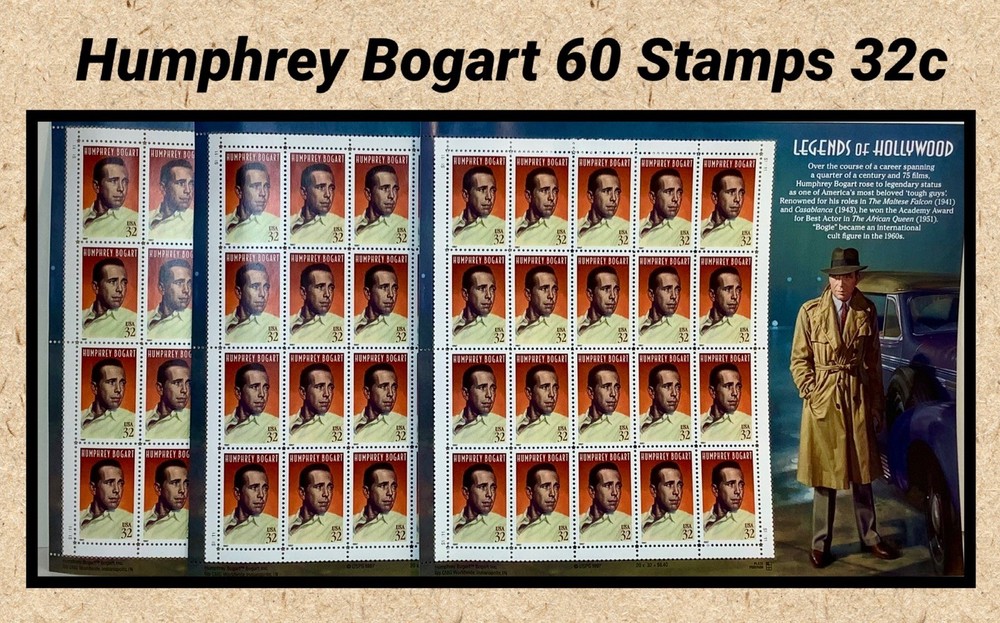 US Scott Humphrey Bogart Legends Of Hollywood 60 Stamps 32c MNH