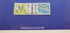 South Korea 1984 Olympic Games Philatelic Panel Stamps *Fencing* MNH