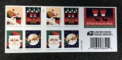 2021USA #5644-5647b Forever A Visit From St Nick – Booklet (#P1111) of 20 Mint