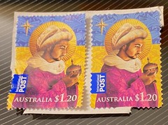 (3) Australia INTERNATIONAL POST $3.90 Postage Stamps Used on Paper NOT Canceled