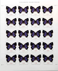 USPS Postage Stamps Sheet of 20 Non Machinable Colorado Hairstreak, $25.40 Value