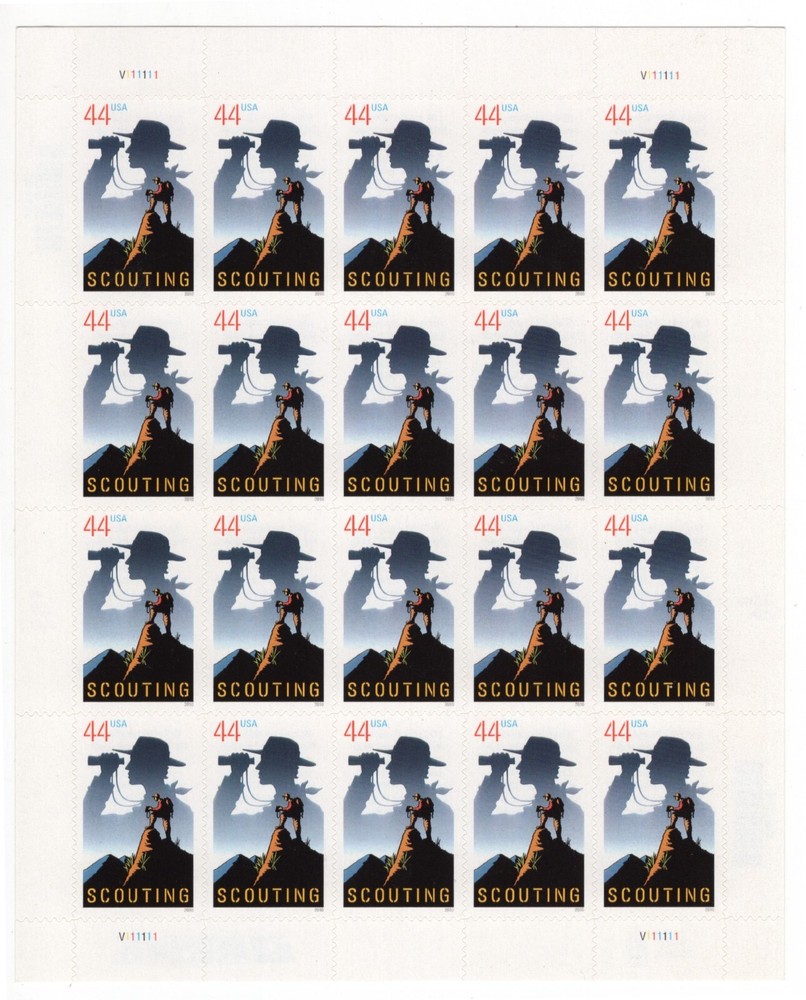 US 2010 SC 4472 44c Scouting, Boy Scouts of America – Sheet of 20 MNH Fresh