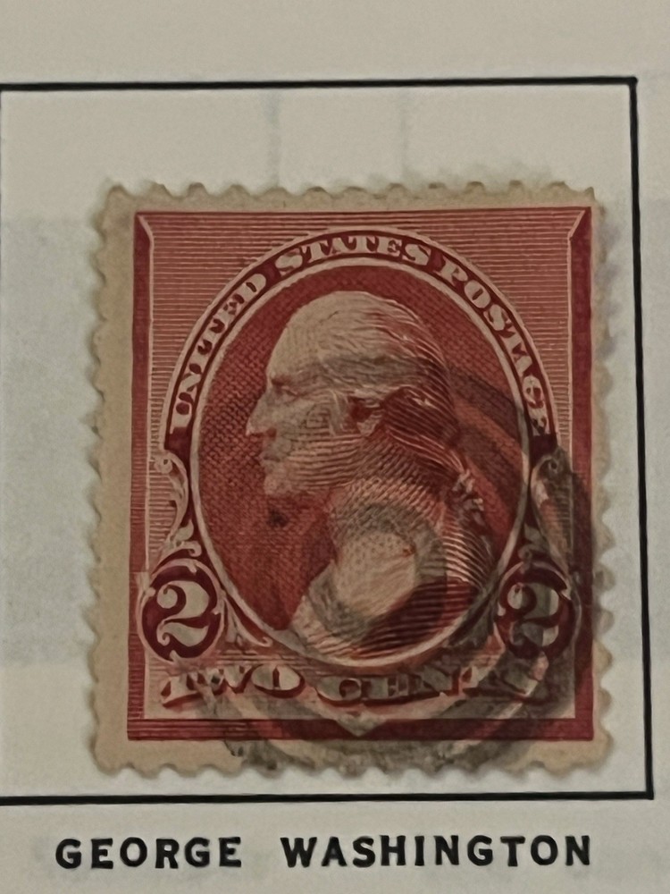 US 2 Cent Postage Stamp Single, Carmine, Used, Uncertified, Ungraded
