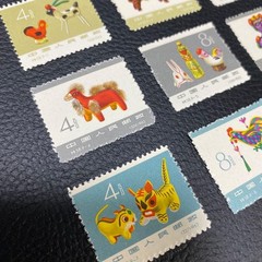 Overseas stamps China 9-piece set issued in 1963 traditional crafts toys